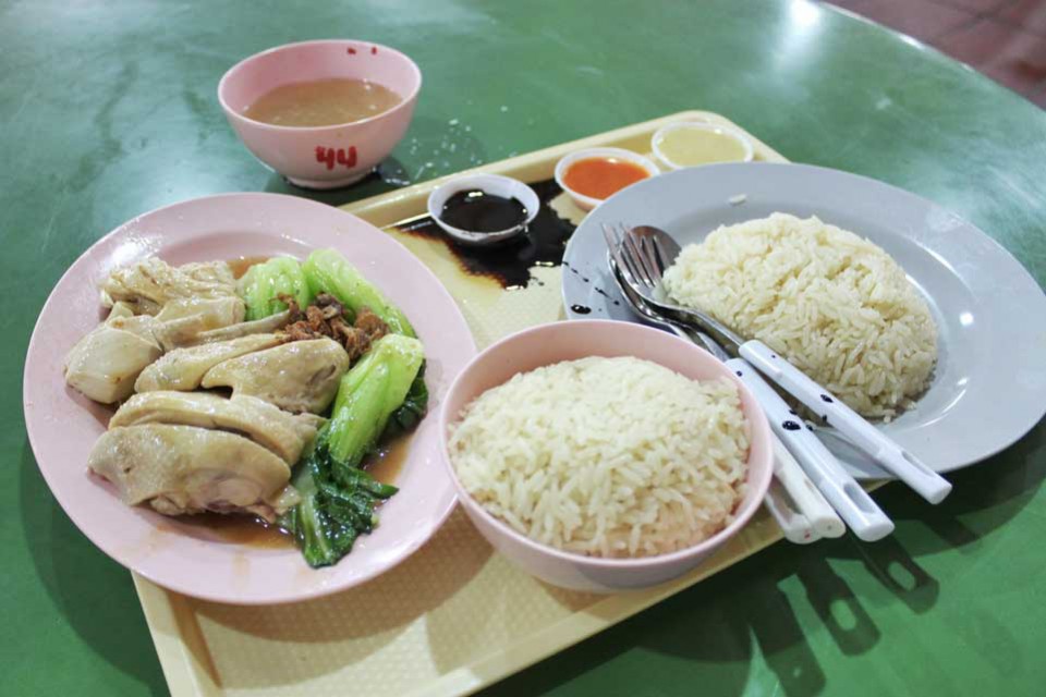 pollo alla Hainan, Maxwell Food Centre Singapore