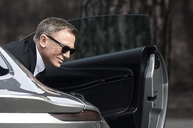 Daniel Craig sul set film James Bond 007 'Spectre' a Roma