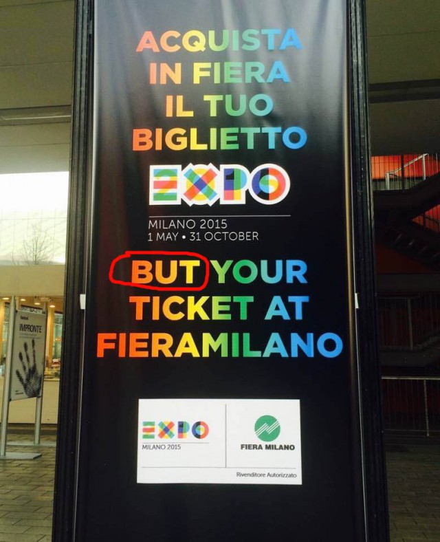 inglese sbagliato cartello Expo 2015