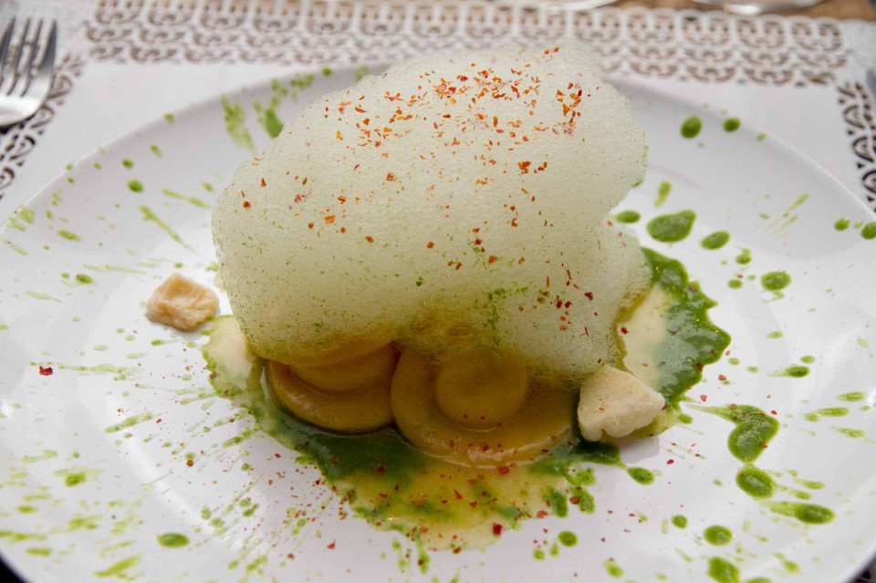 Raviolino di parmigiano con pomodoro e basilico (A. Esteve Ruiz)