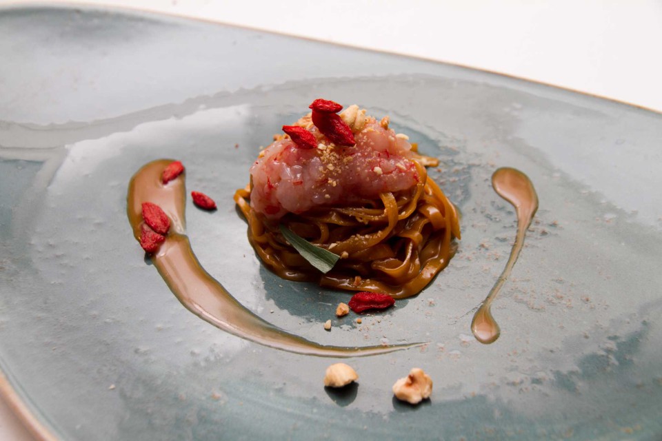 tagliolini nocciole gamberi