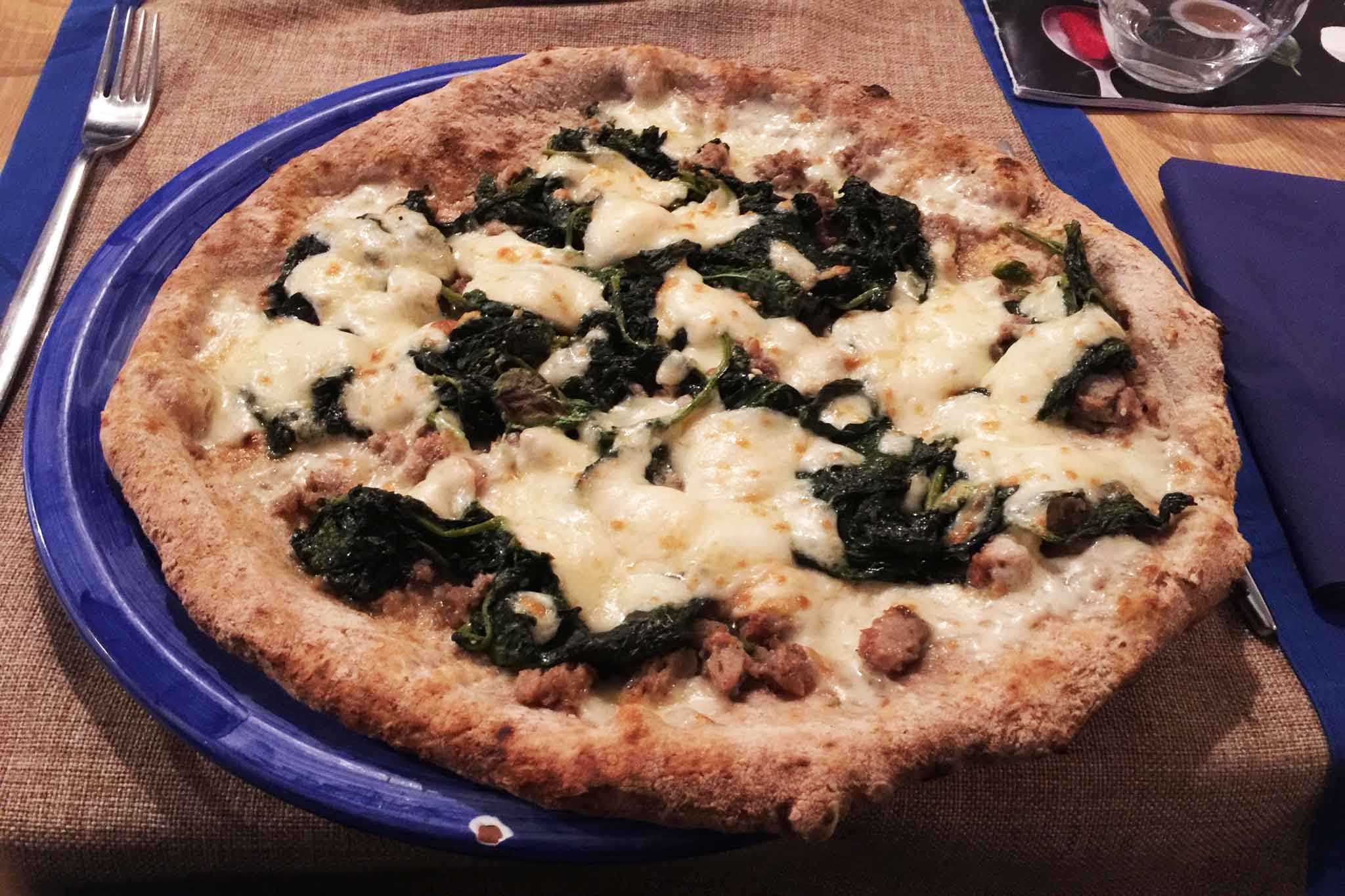 pizza salsiccia e broccoli farina integrale