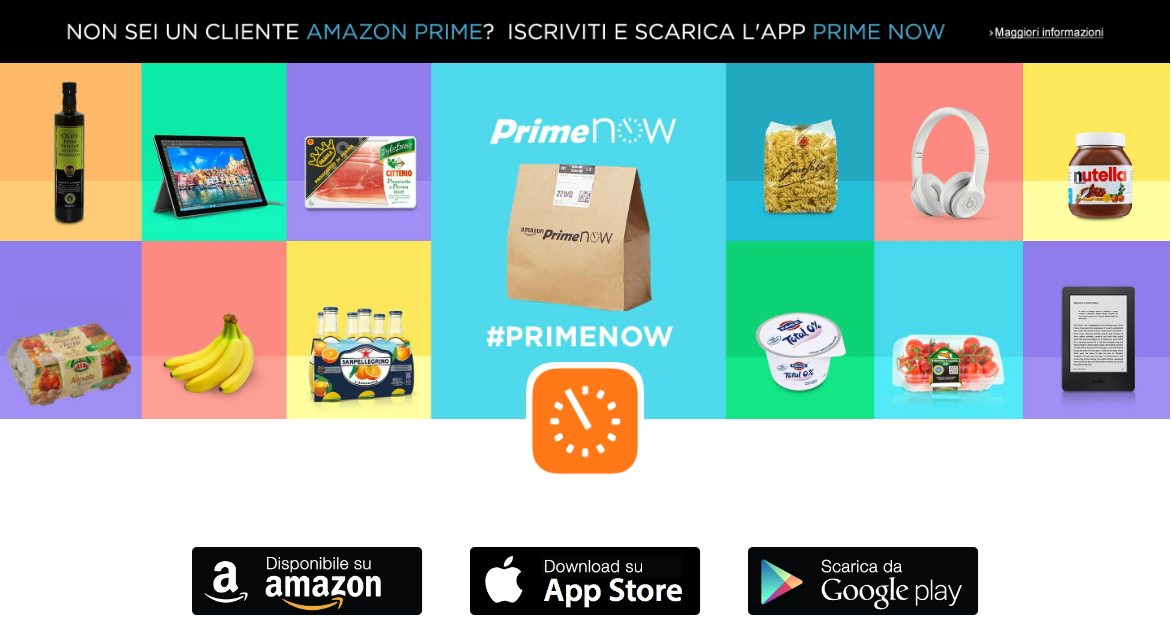 Amazon Prime Now cibi