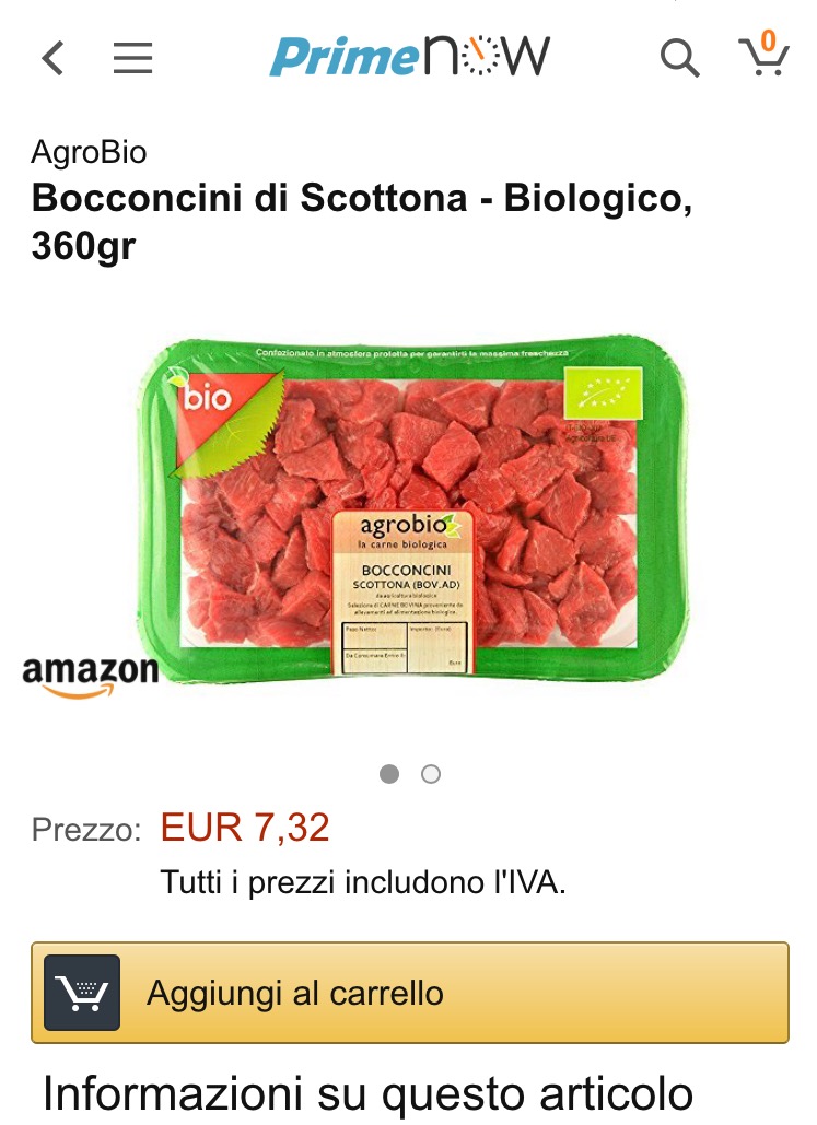 Amazon consegna la carne a domicilio