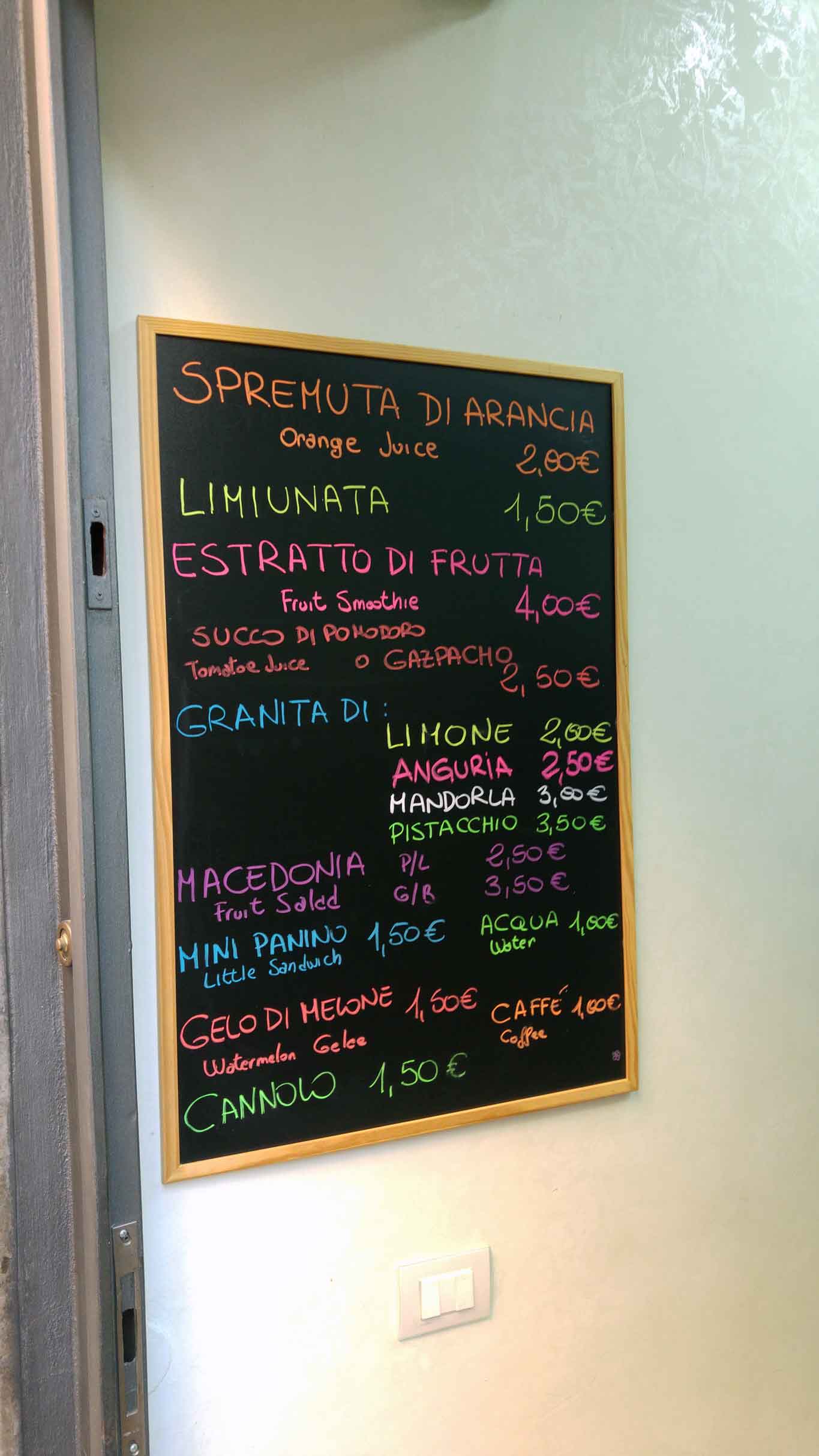 menu SpremiAmO Palermo