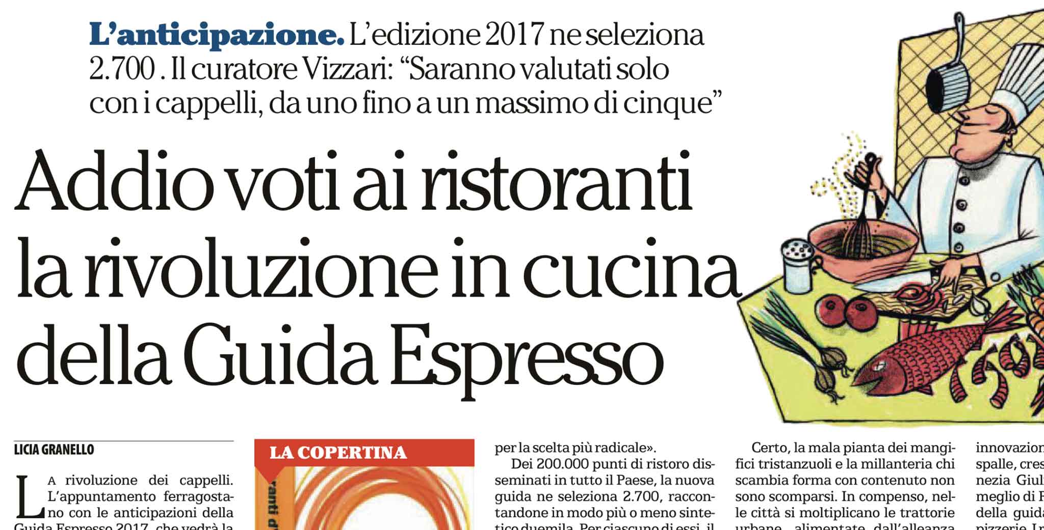 nuova guida ristoranti Italia Espresso 2017