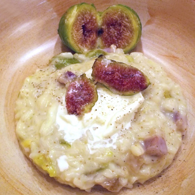 La ricetta del risotto con i fichi e la burrata