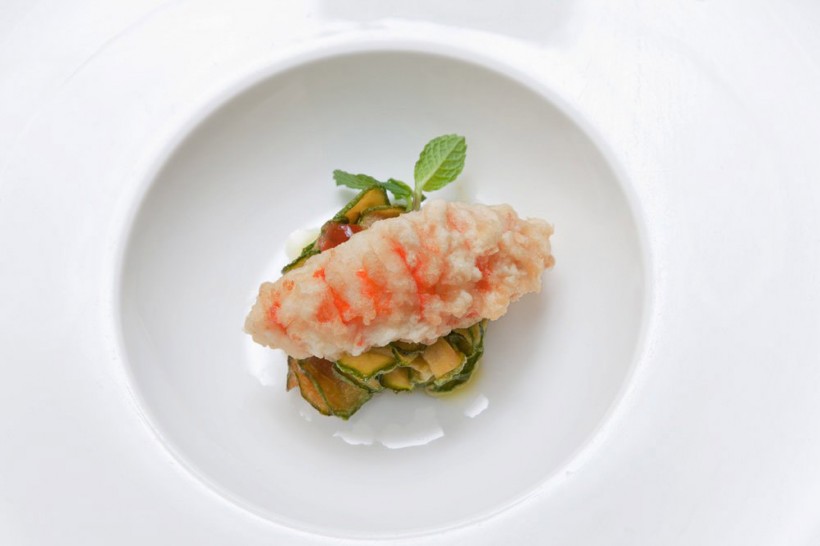 scampo-in-tempura-zucchine-ristorante-Lorenzo-al-Forte