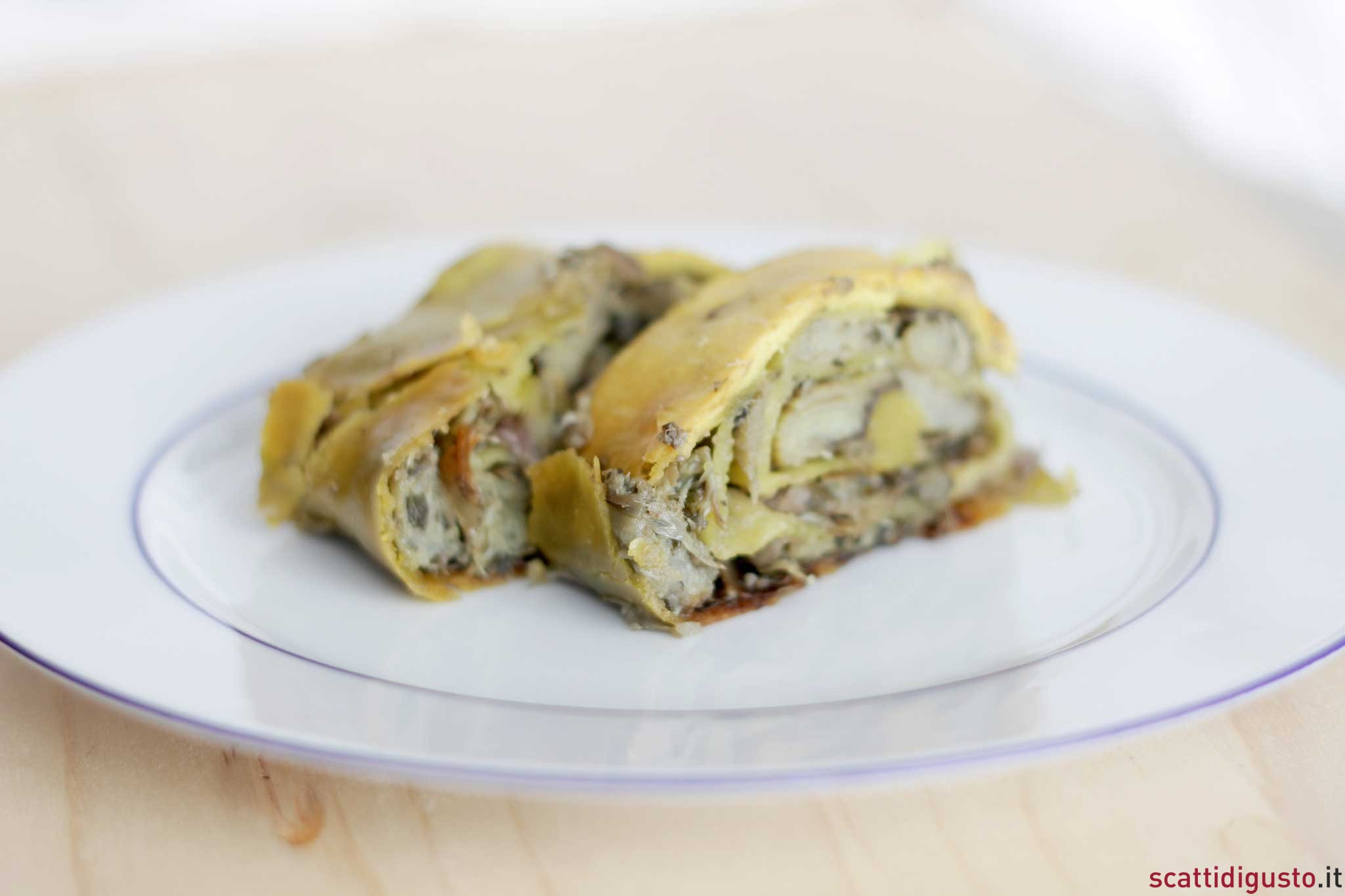 Ricetta strudel vegetariano con i carciofi