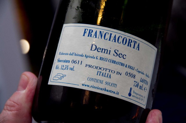 Franciacorta Ricci Curbastro Demi Sec retro etichetta