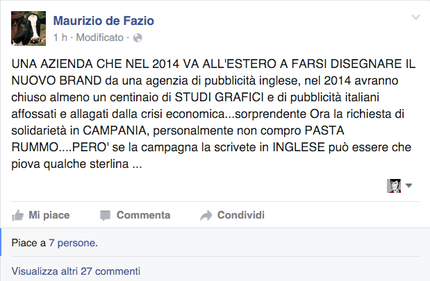 contro Pastificio Rummo