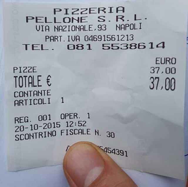 Scontrino selvaggio. Pizza da infarto per Pellone che ci ricasca
