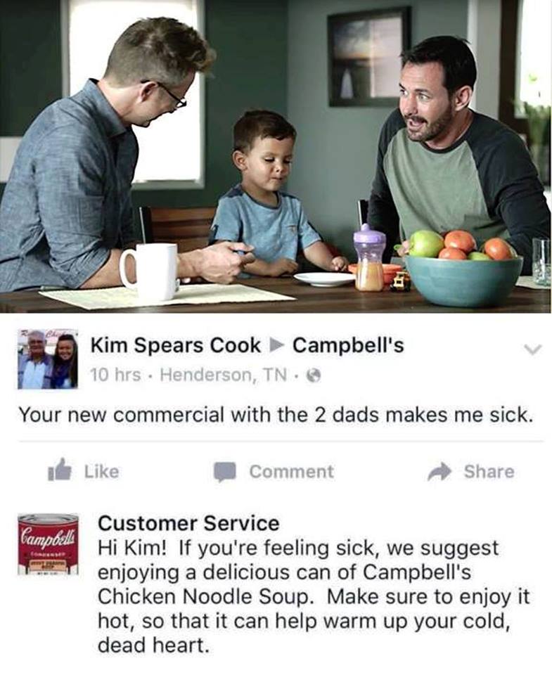Campbell's risponde spot due padri
