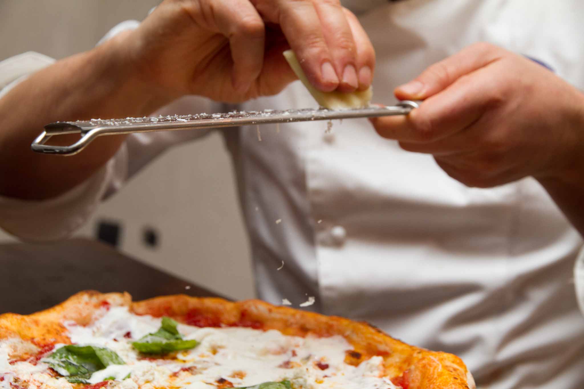 pecorino sulla Pizza Quattro Latti