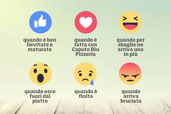 Social pizza. Usare le reaction di Facebook per commentarla