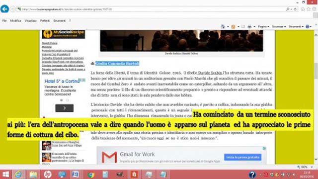 Identità Golose. Visintin distrugge il mito dell&#8217;antropocena che non è un&#8217;apericena