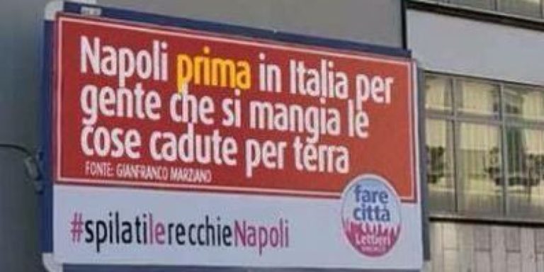 Mangiare cibo caduto a terra entro 5 secondi diventa spot contro Napoli