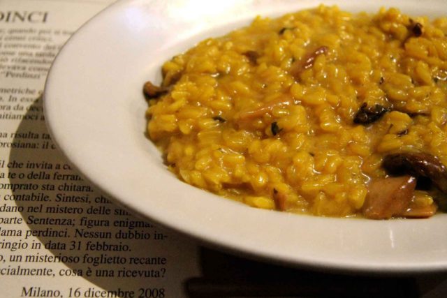 il risotto alla milanese di Roberto Citterio dell'Osteria alla Grande