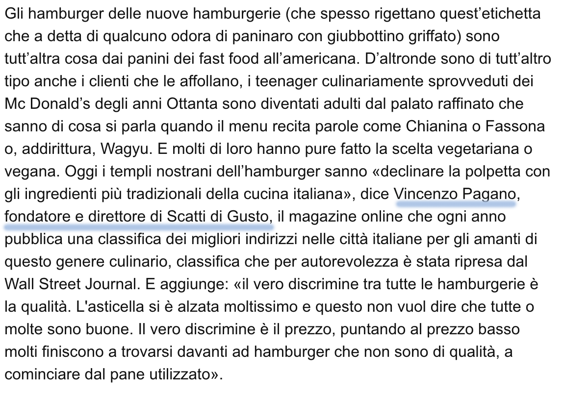 hamburger Tirreno Vincenzo Pagano
