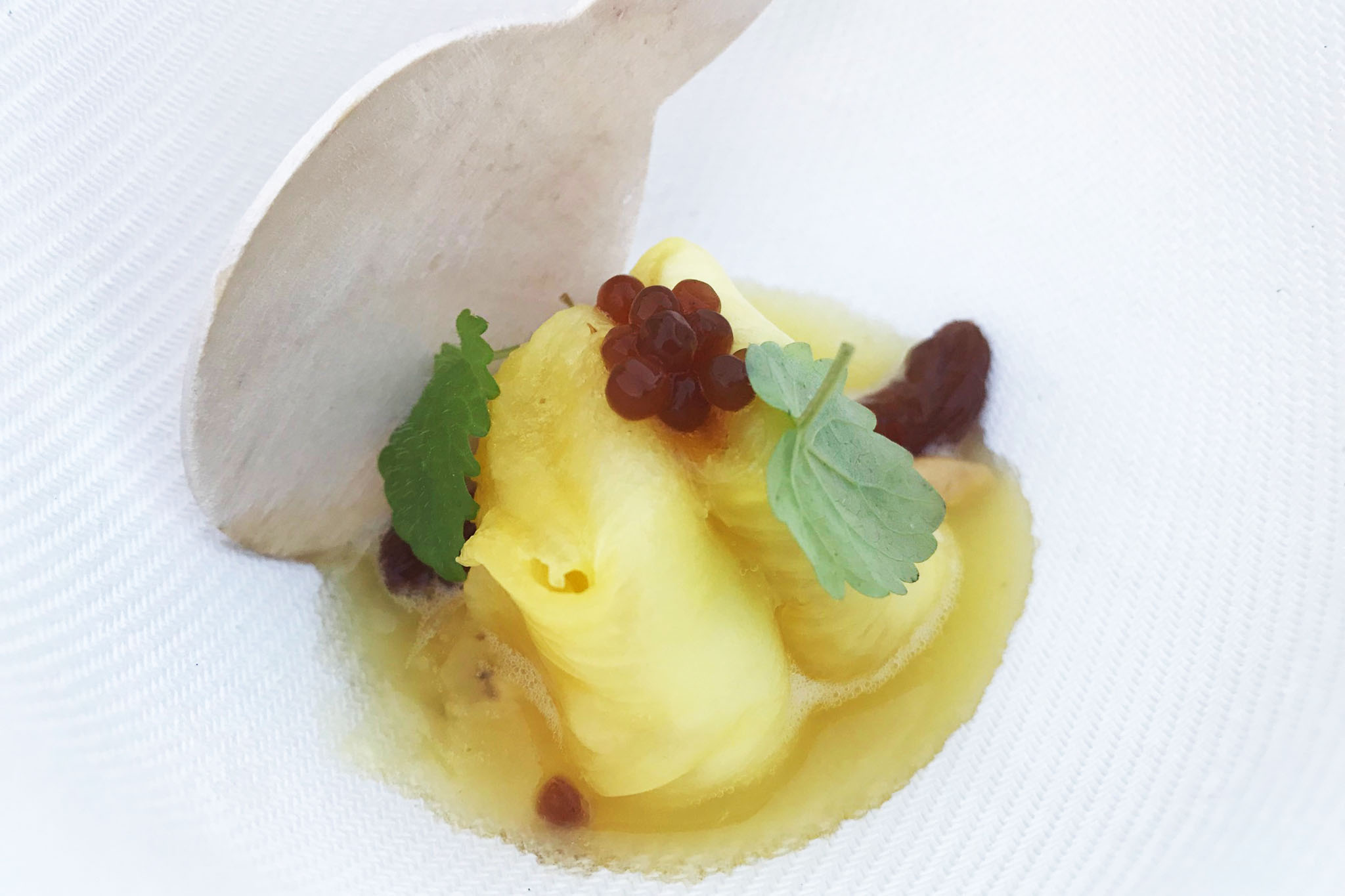 Marconi assaggio raviolo ananas
