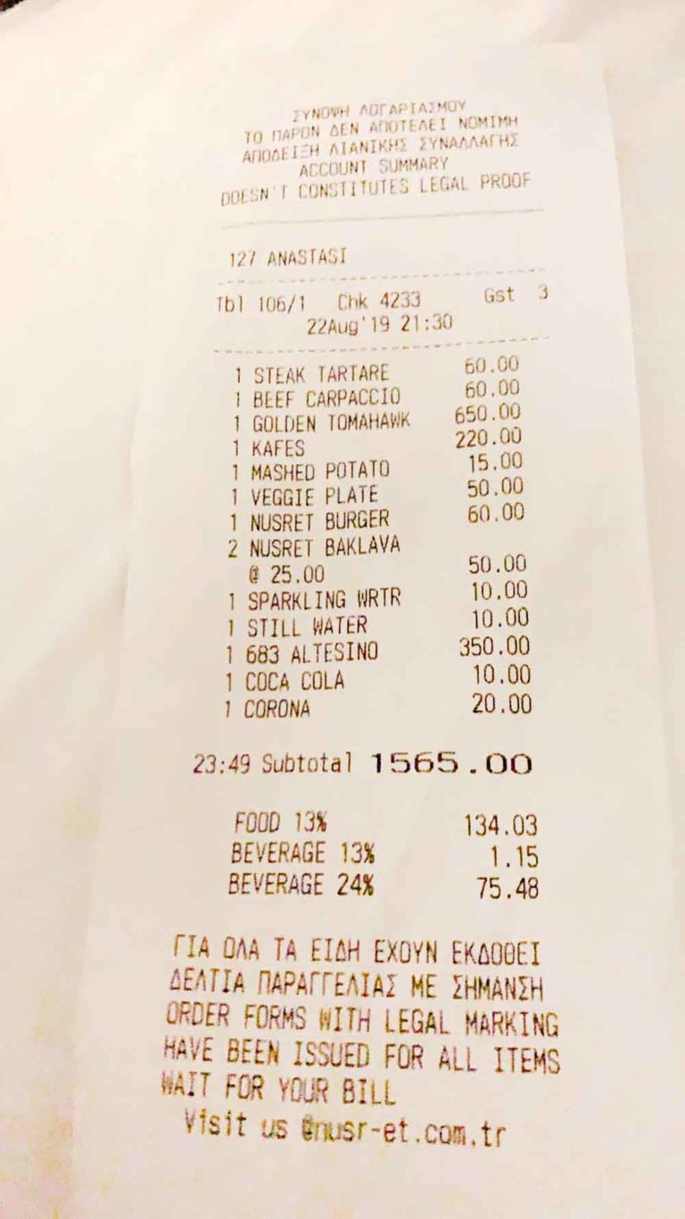 Salt Bae i prezzi dei suoi ristoranti spiegano il patrimonio da 50