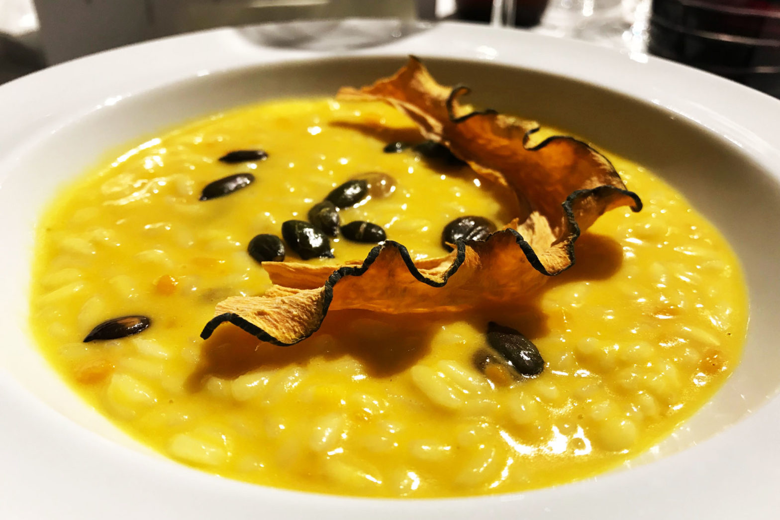 Risotto zucca nocciole gocce Passito Anna Ghisolfi