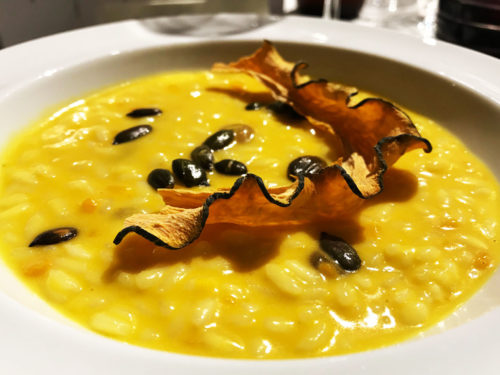 Risotto zucca nocciole gocce Passito Anna Ghisolfi