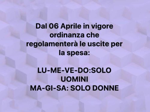 ordinanza spesa donne e uomini