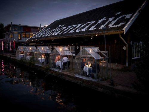 ristorante cabine di vetro mediamatic serres separees Olanda