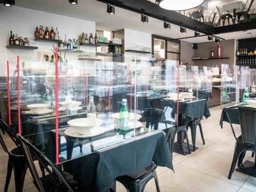 ristorante divisori plexiglass
