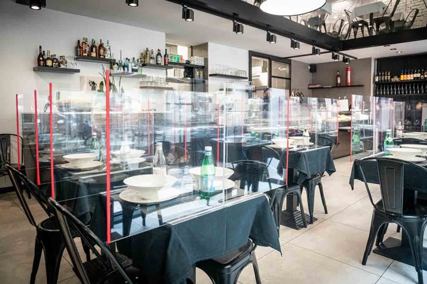 ristorante divisori plexiglass
