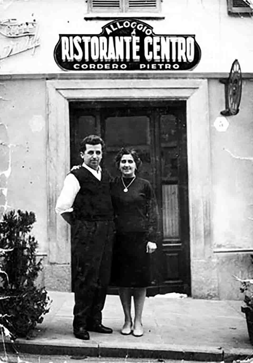 Pierin Cordero e la moglie Rita ristorante Il Centro