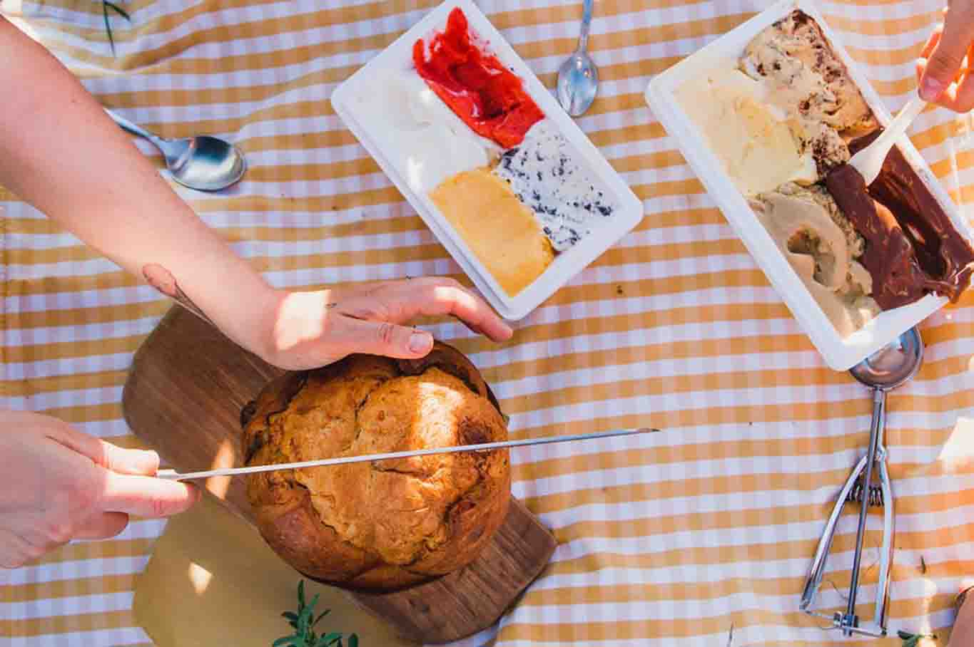 gelato con panettone