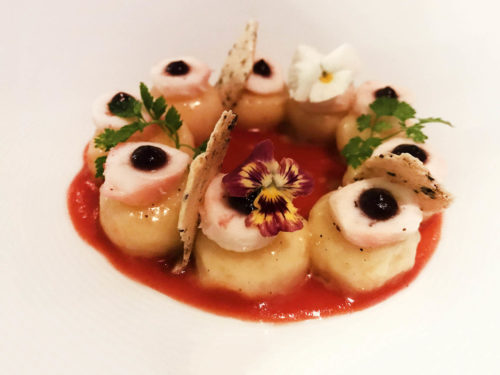 Lago di Garda ristorante Tancredi gnocchi polpo pomodori cipolla