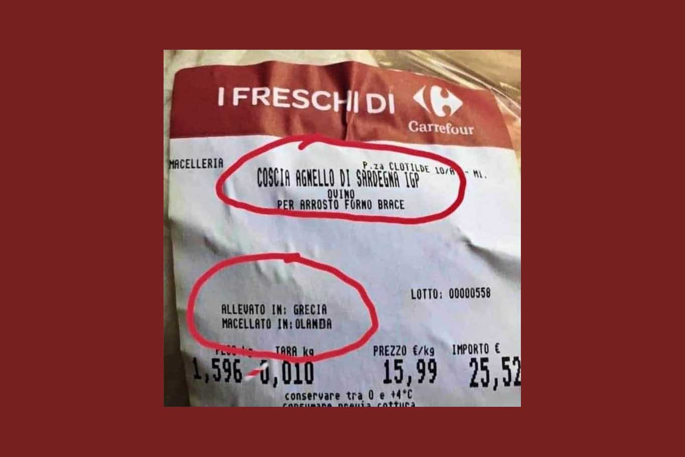 agnello di sardegna IGP allevato Grecia macellato Olanda