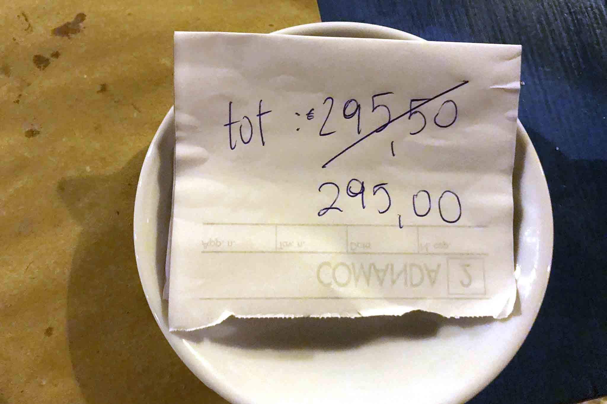 conto con sconto di 50 centesimi ristorante ligure
