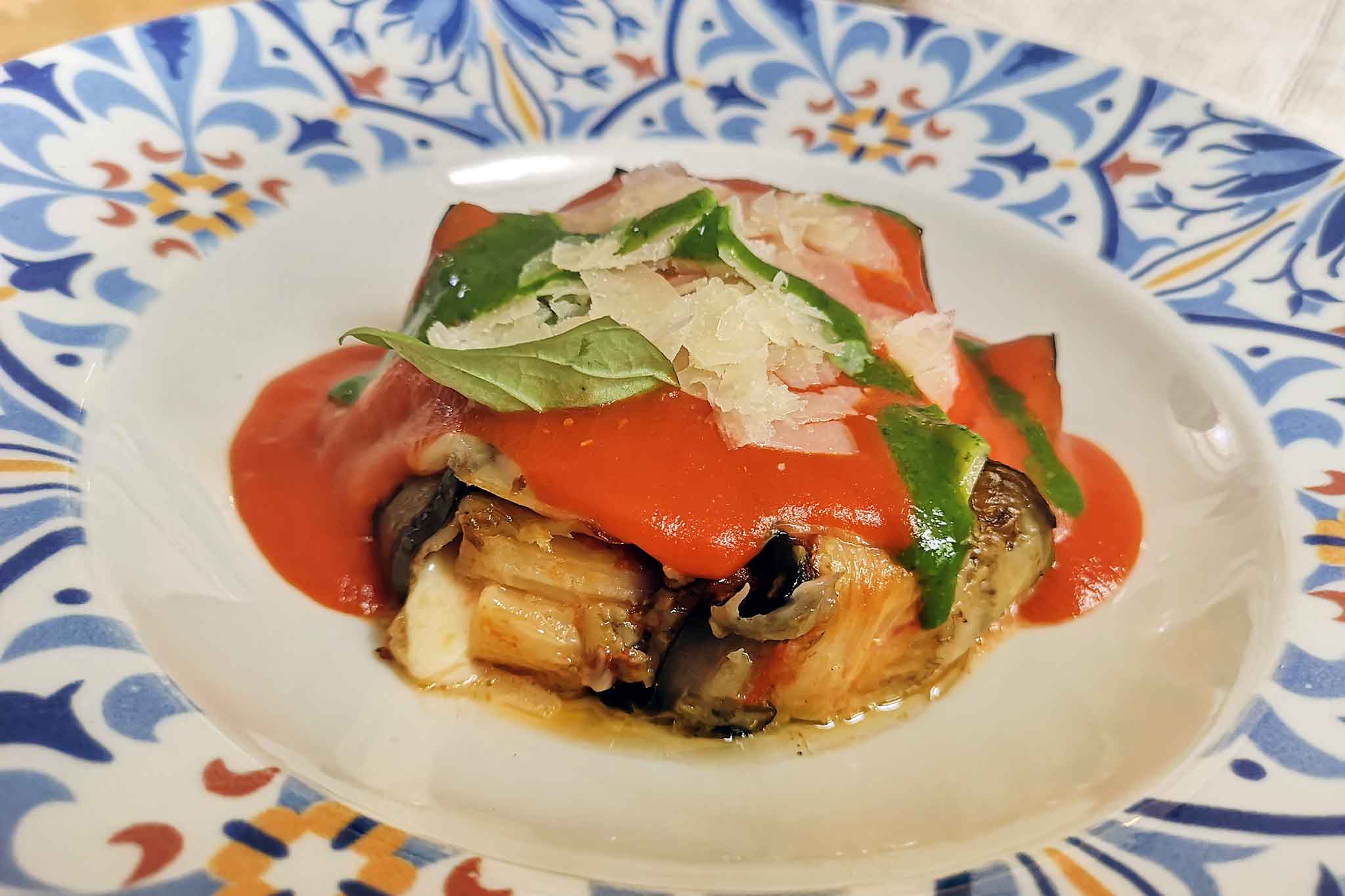 parmigiana melanzane con pasta pugliese Osteria Casale Ferrovia Carovigno Puglia