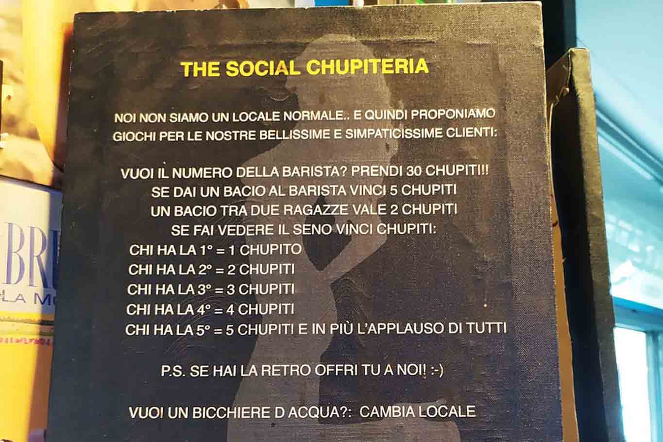 Chupiti The Social Chupiteria misure reggiseno bar