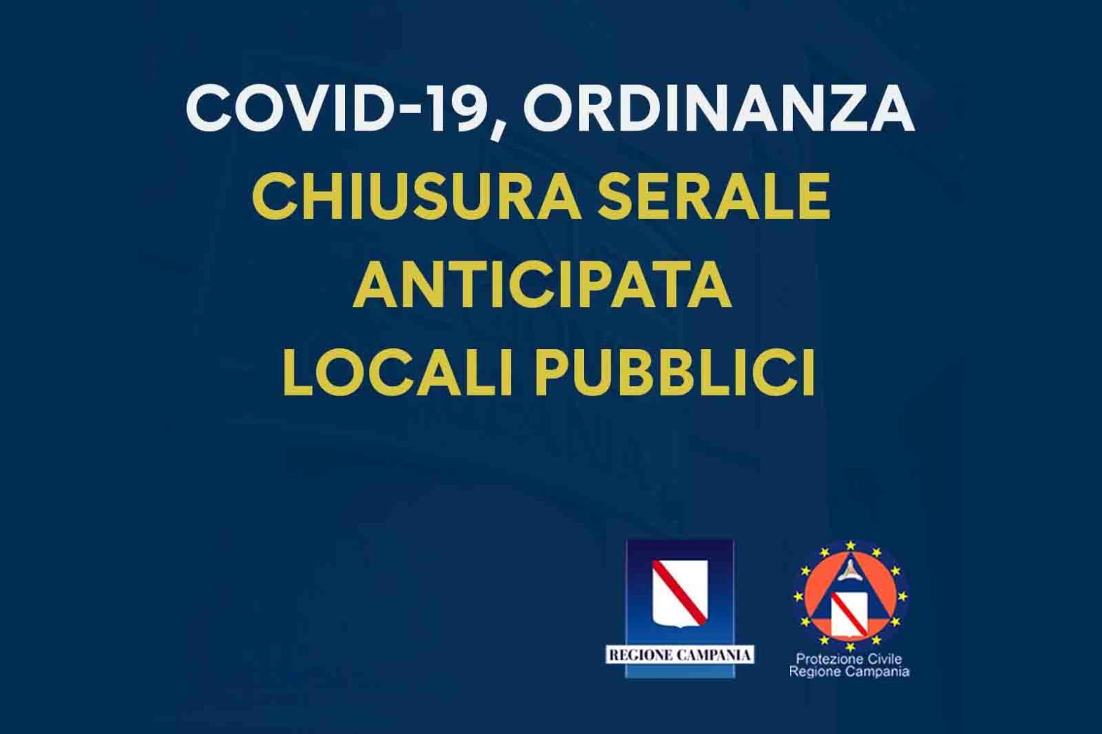 chiusura locali Campania ordinanza De Luca ottobre 2020