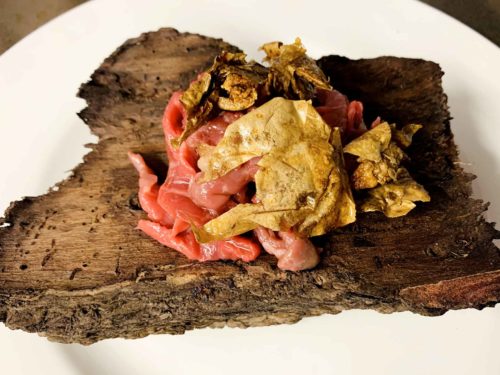 Bistecca primitiva Cristiano Tomei ristorante Imbuto delivery