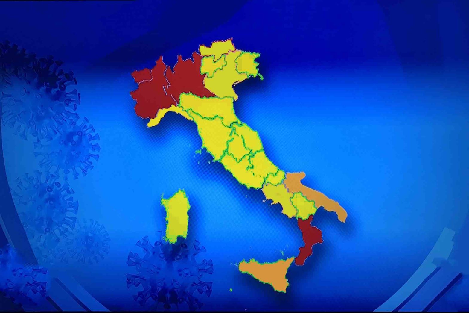 Italia coronavirus zone rossa arancione gialla