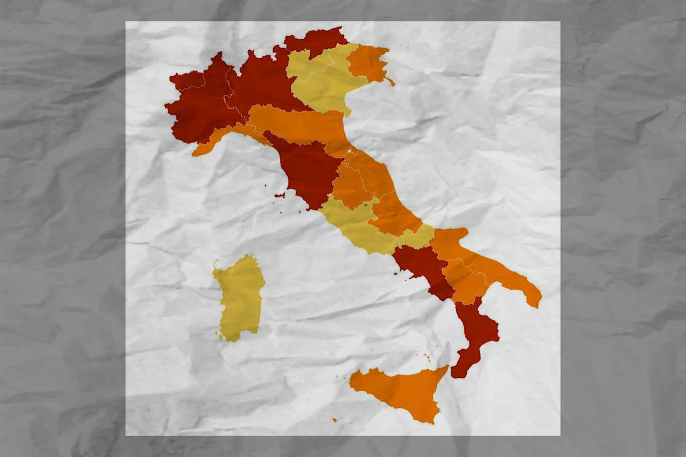 Nuove regioni rosse arancioni