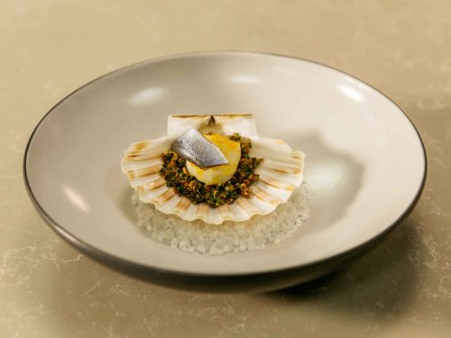cappesante gratinate al panettone Davide Oldani