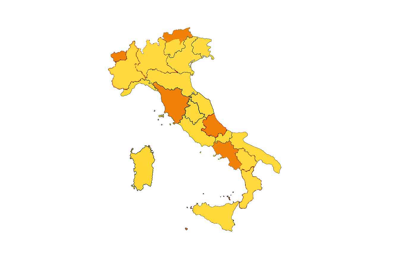 zone gialle Italia