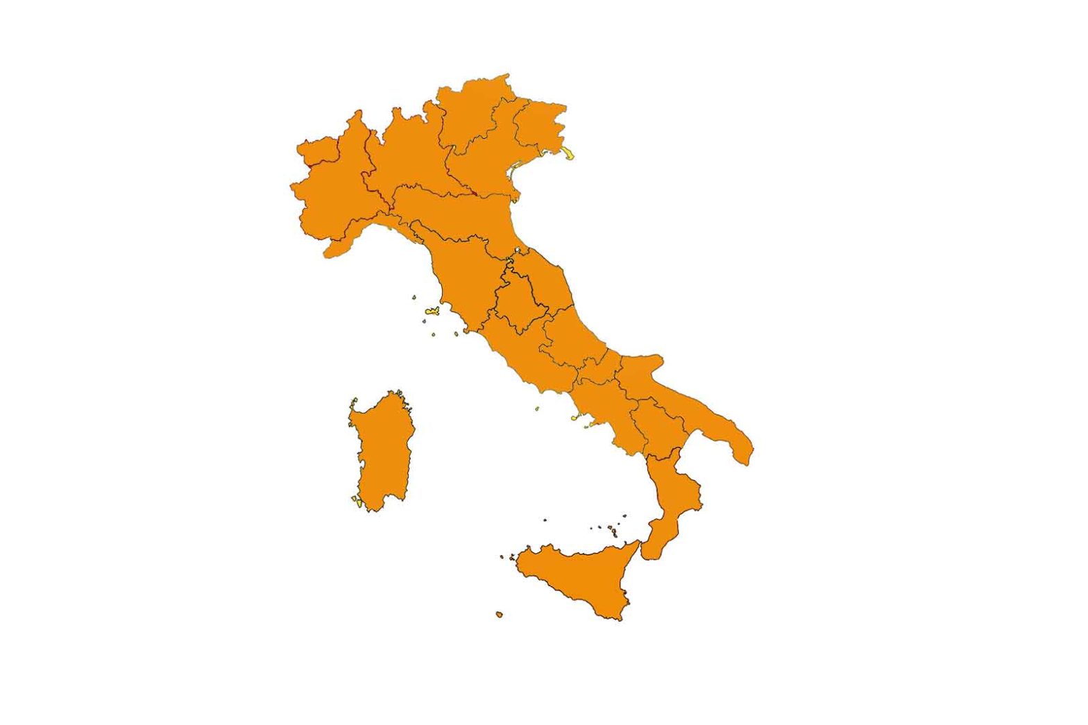 Italia coronavirus tutta zona arancione