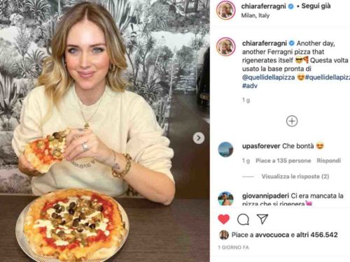 chiara ferragni e la pizza