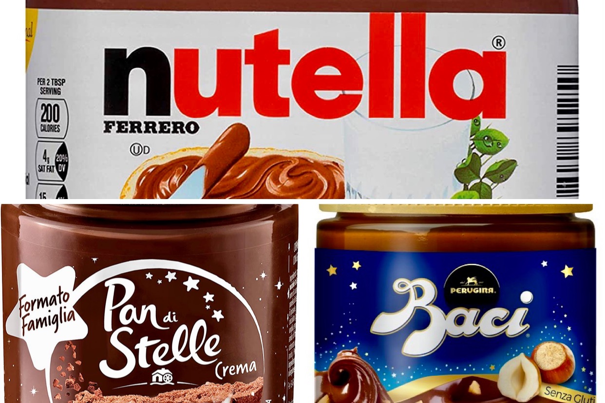 nutella, pan di stelle, crema baci perugina