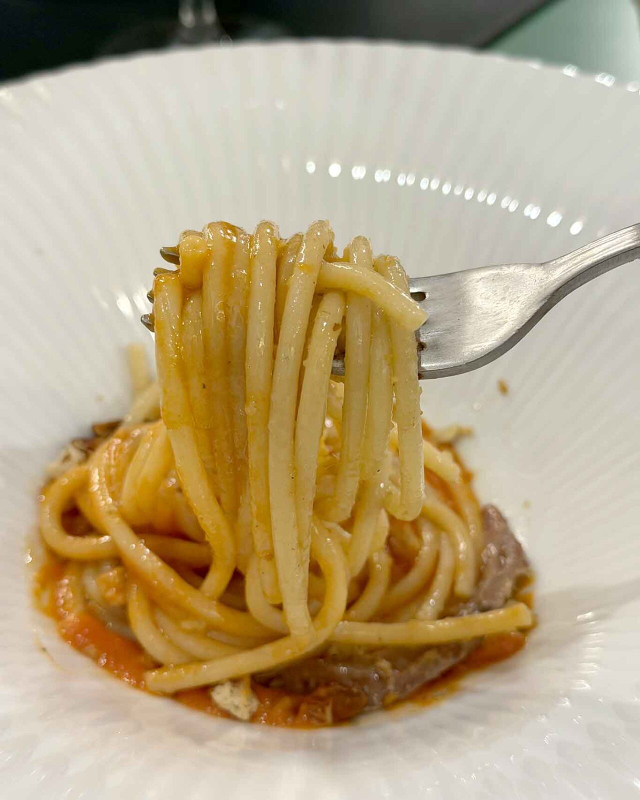 gli spaghettoni San Gennaro della pizzeria ristorante Casa Caponi a Torre Annunziata vicino Napoli