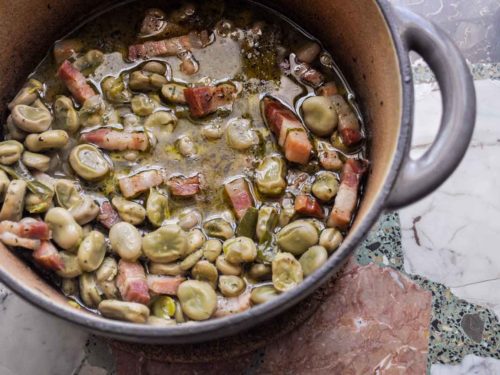 fave e pecorino ricetta con la pasta e la pancetta