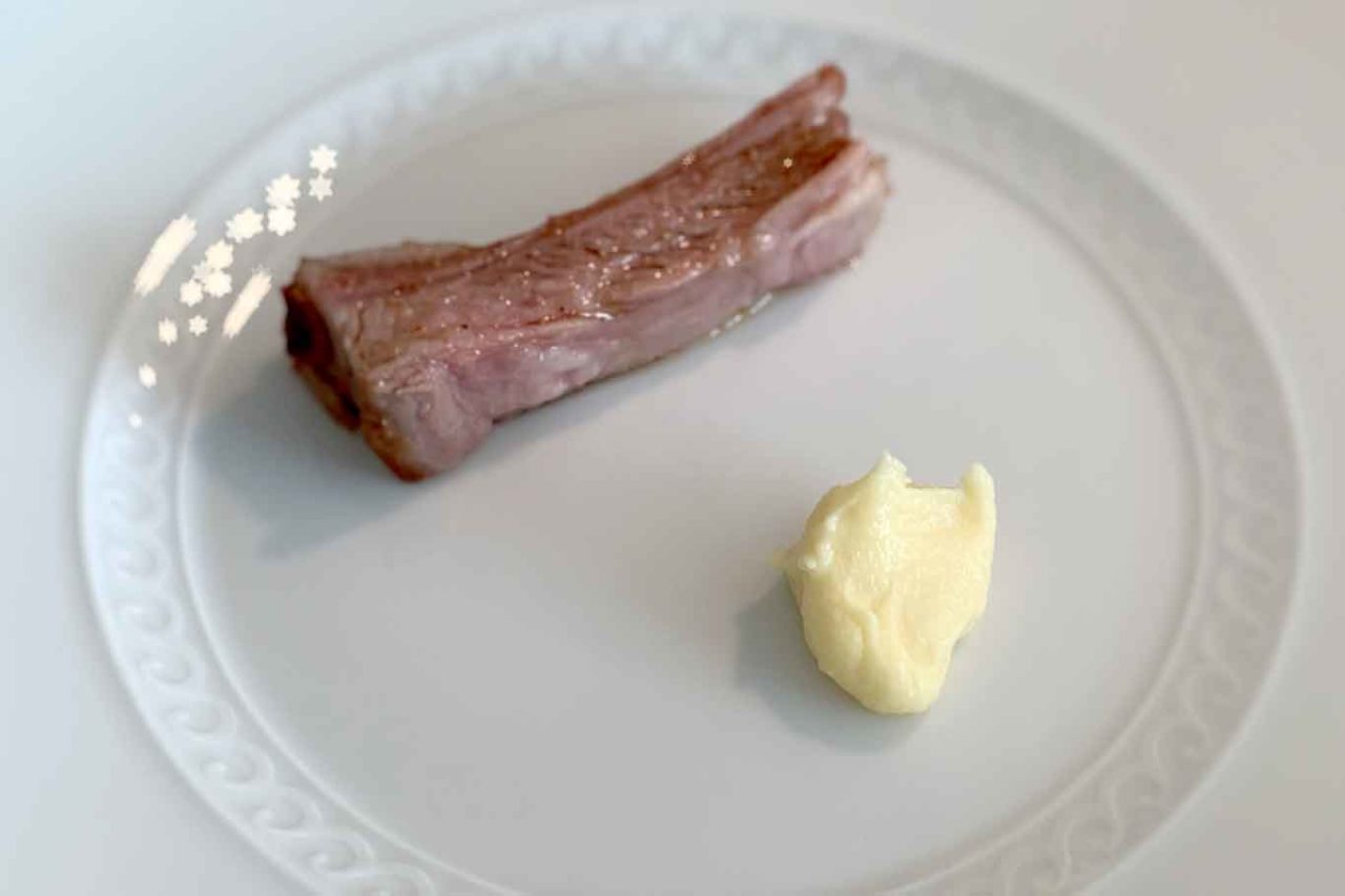 nuovo menu da 150 € ristorante Reale: agnello
